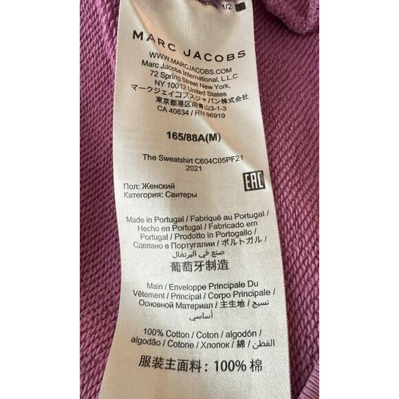 Marc Jacobs Women’s Sweatshirt Cotton Pink Size M - Picture 9 of 9